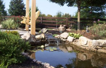 garden stream and pond designed by Mobile Joe's Landscaping