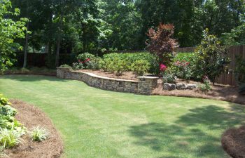 well-maintained garden with hardscape