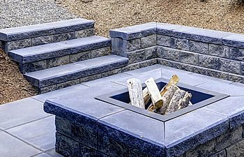 Garden stone fireplace